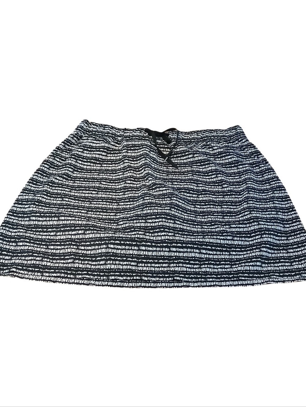 Talbots Black and White Striped Skater Skirt